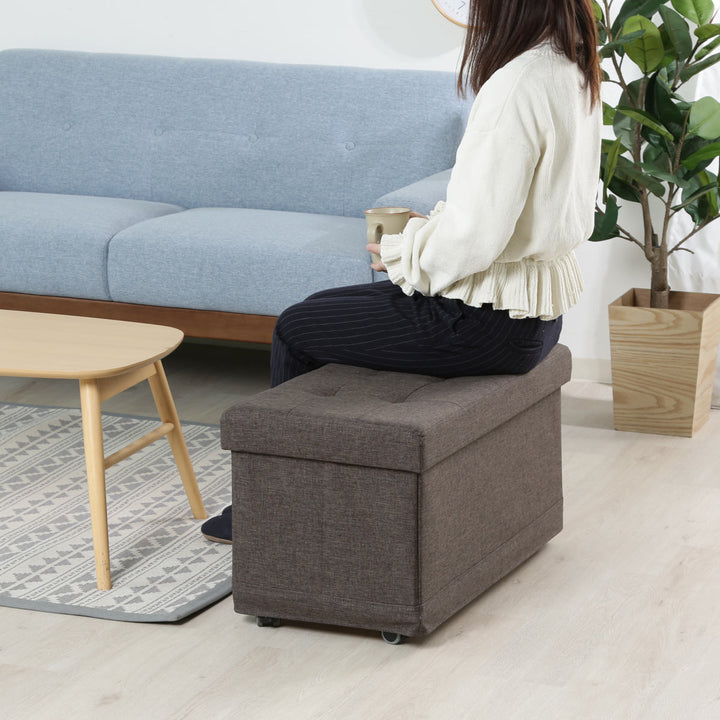 スツール収納キャスター付長方形座面高39.5cmベルクフォールディングベンチ