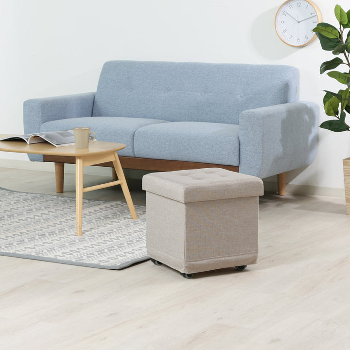 スツール収納キャスター付正方形座面高39.5cmベルクフォールディングベンチ