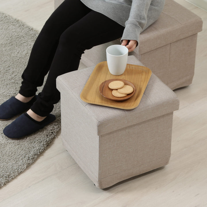 スツール収納キャスター付正方形座面高39.5cmベルクフォールディングベンチ