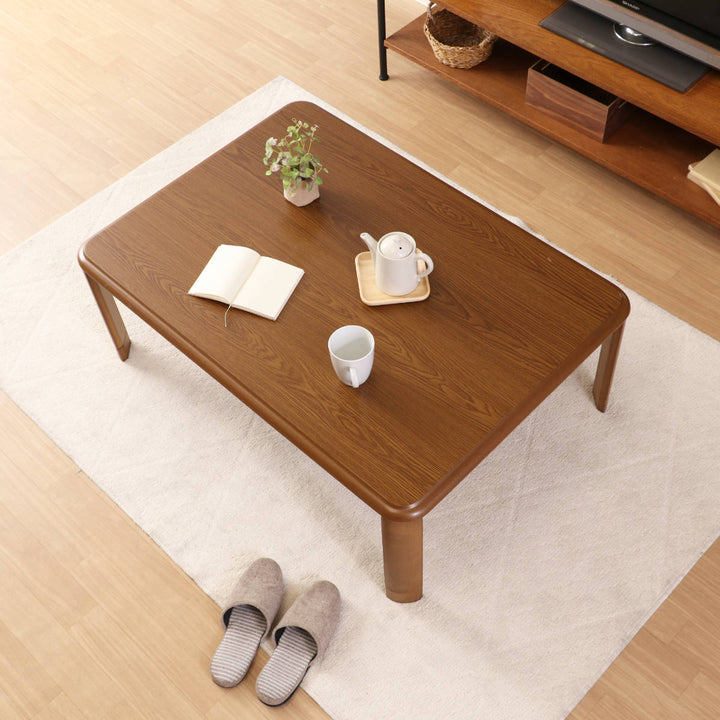 ローテーブル幅105×奥行75×高さ33・38cm軽量折りたたみ座卓継脚付