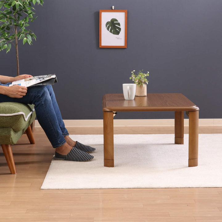 ローテーブル幅90×奥行60×高さ33・38cm軽量折りたたみ座卓継脚付