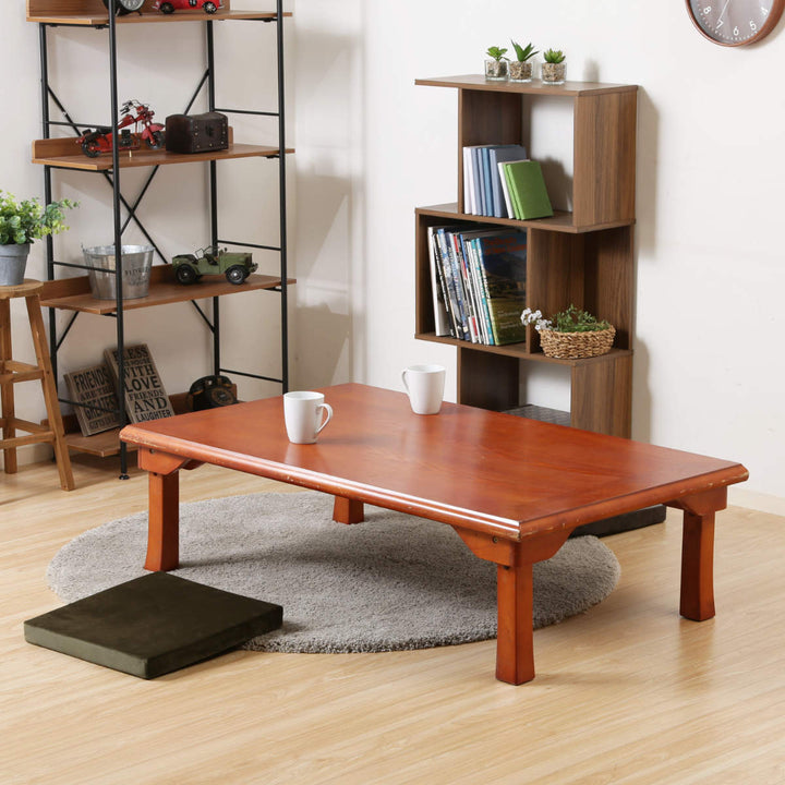 ローテーブル幅120×奥行75×高さ34cm折脚和風座卓