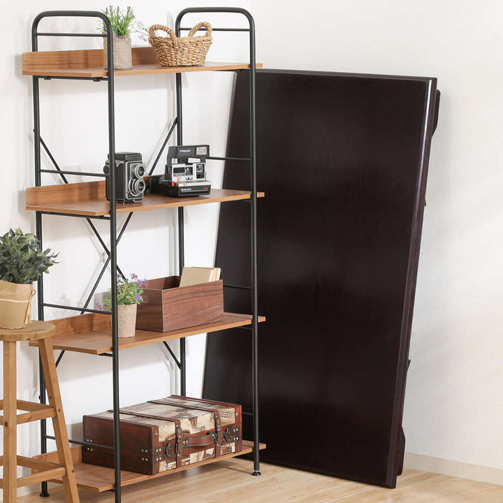 ローテーブル幅120×奥行75×高さ34cm紫檀色折脚和風座卓