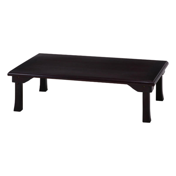 ローテーブル幅120×奥行75×高さ34cm紫檀色折脚和風座卓