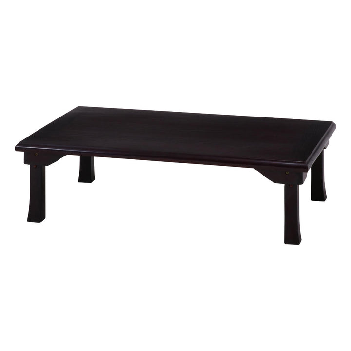 ローテーブル幅120×奥行75×高さ34cm紫檀色折脚和風座卓