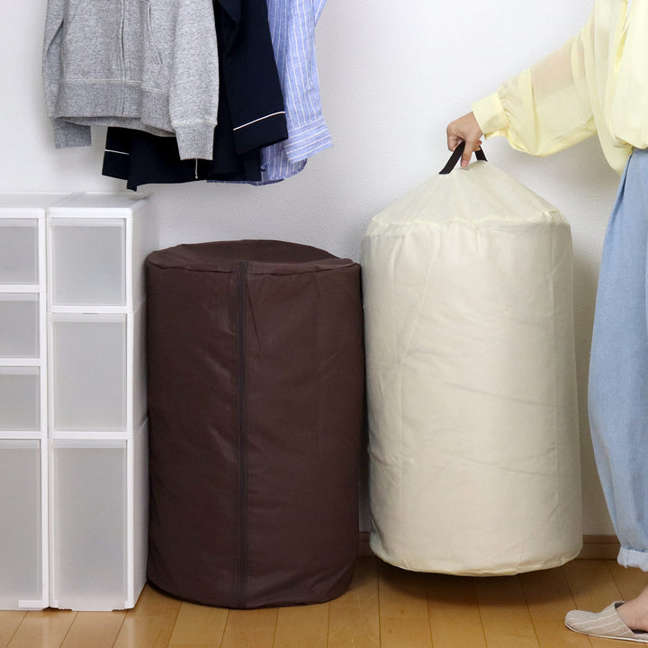 布団収納袋掛け布団用円筒型収納袋布団収納ケース省スペース当店オリジナル商品
