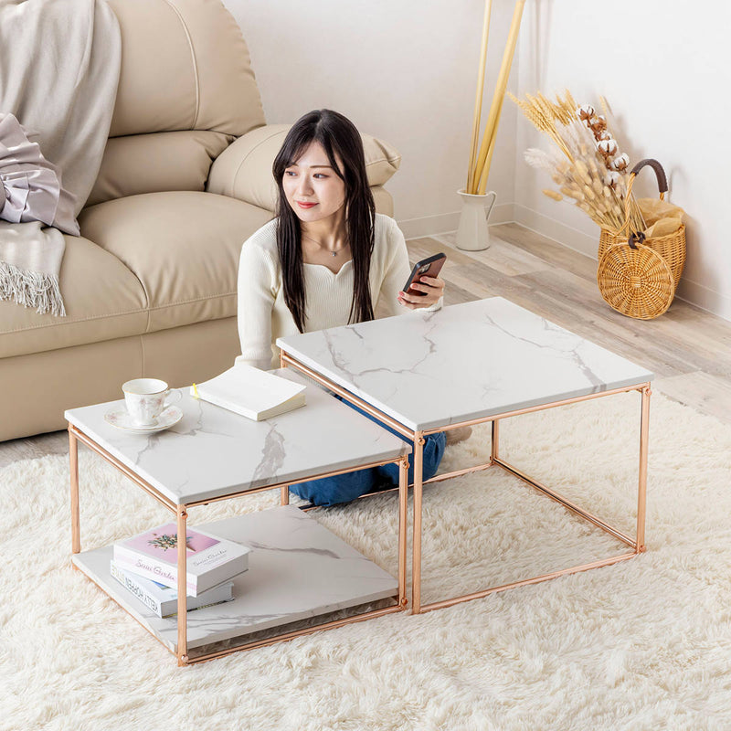 センターテーブル ネストテーブル 幅55cm 幅49cm