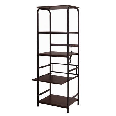 レンジラック ハイタイプ 幅55cm×高さ160cm スチール 2口コンセント付