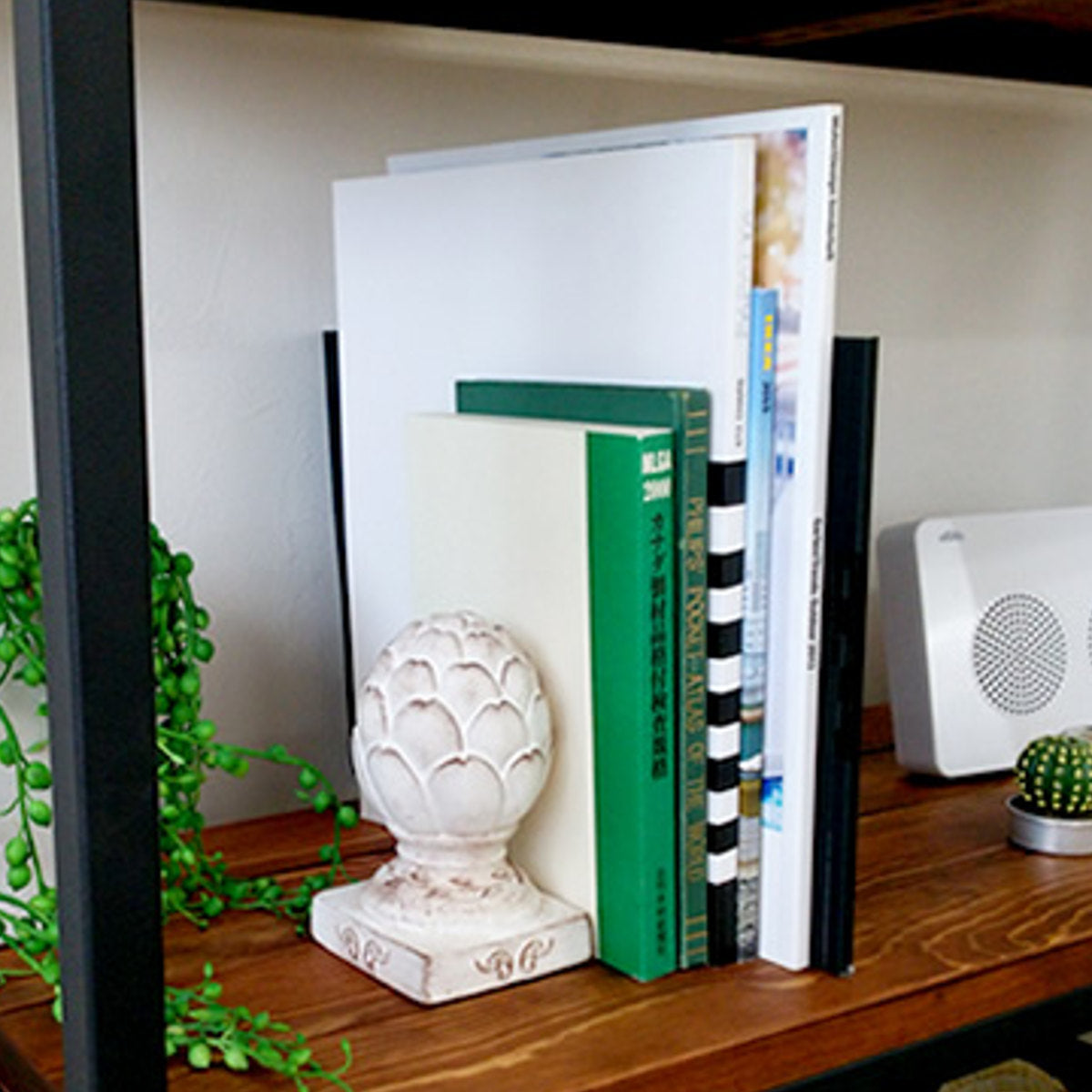 スリムオープンラック 4段 奥行28cm 天然木 BRICK – ハウジー