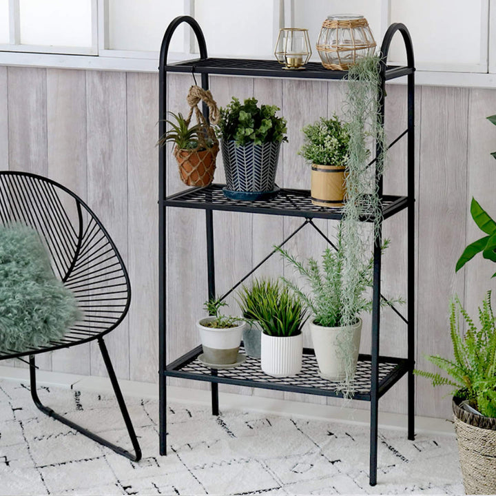 オープンスチールラック3段メッシュ撥水ガーデン