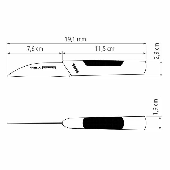 皮むき包丁7.6cmニグマブラック超軽量トラモンティーナピーリングナイフ3インチ