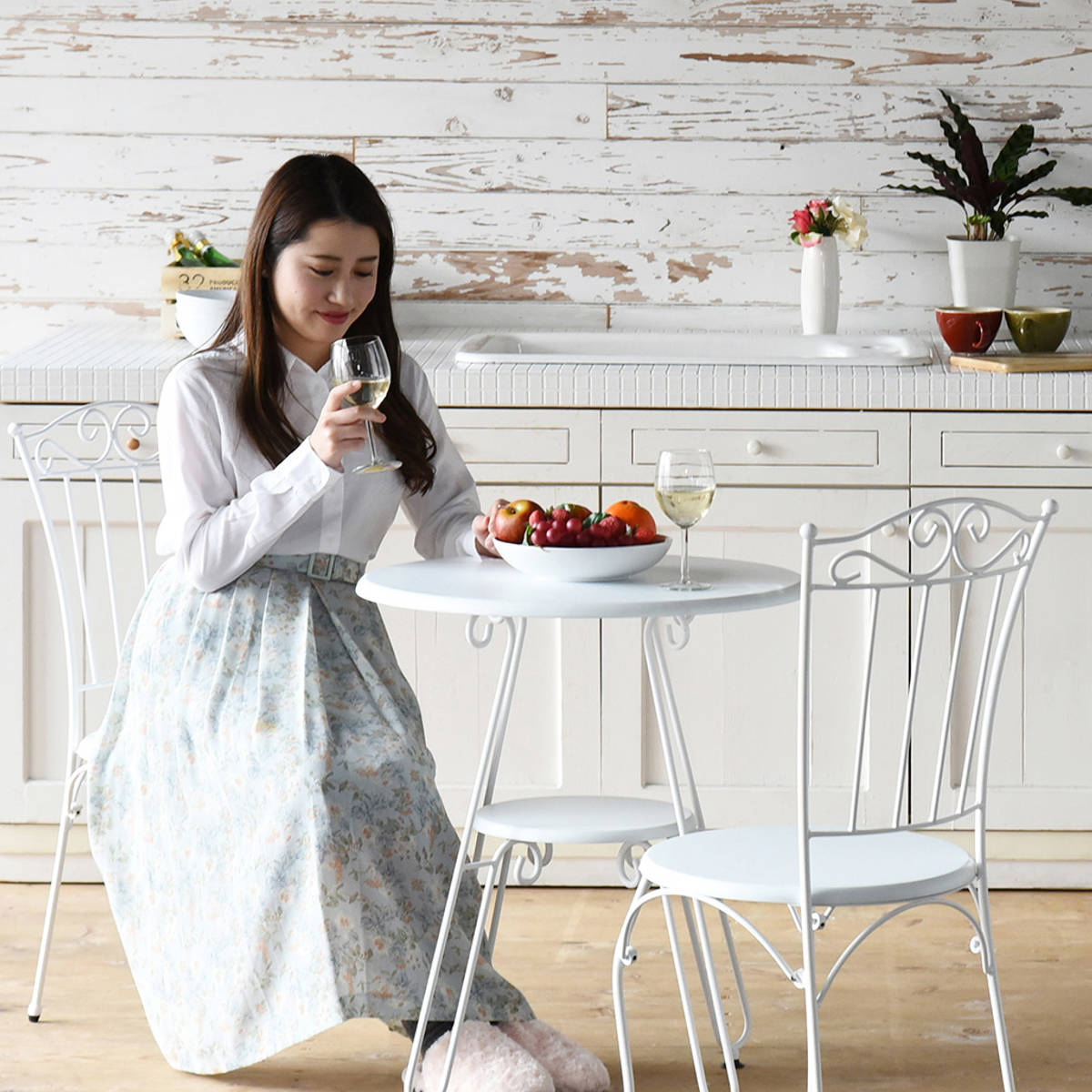 ダイニングチェア 座面高42cm ロートアイアン 姫系 – ハウジー