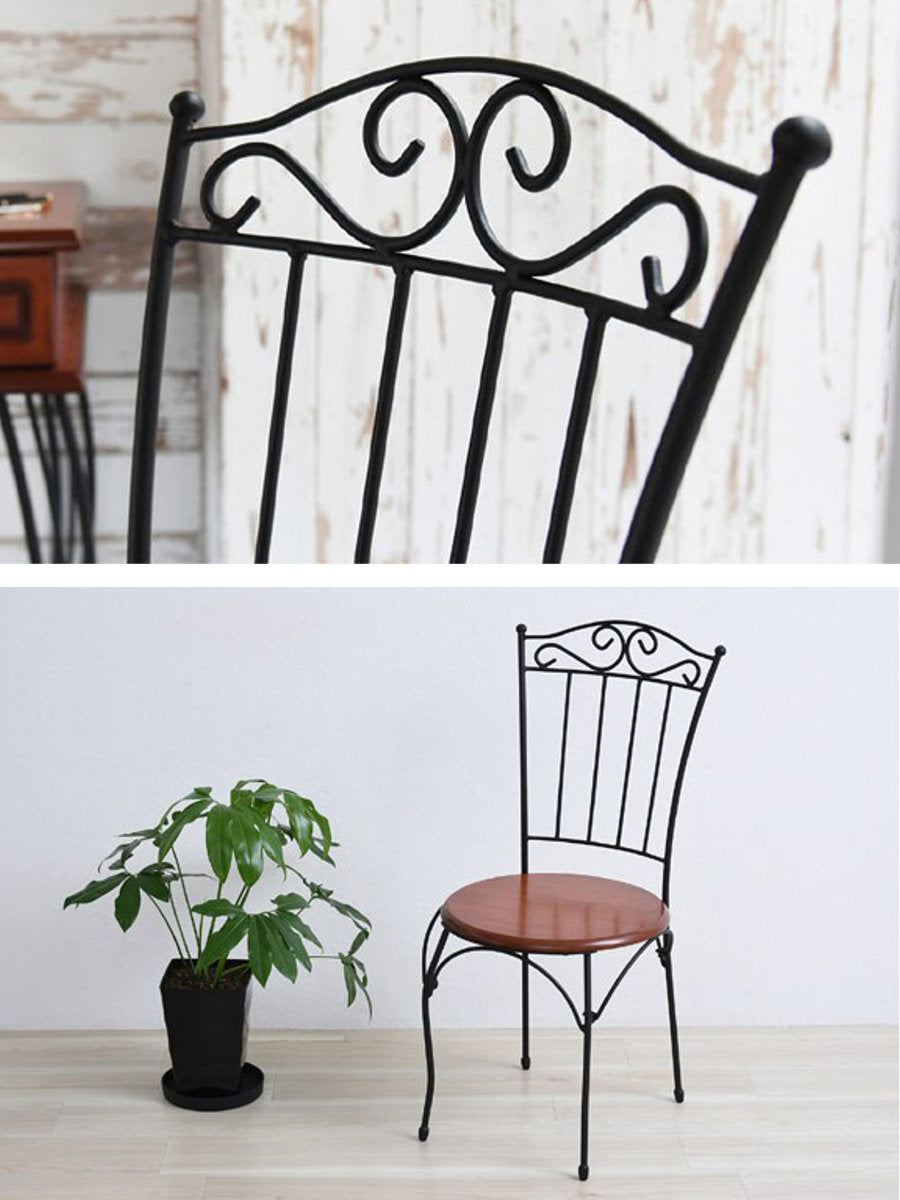 ダイニングチェア 座面高42cm ロートアイアン 姫系 – ハウジー