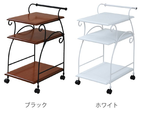 ロートアイアン　ワゴン　ホワイト ロートアイアン ワゴン ホワイト デスク 白 かわいい ロートアイアン