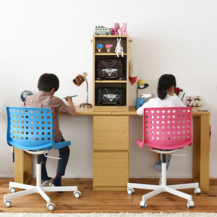 学習机コンパクトツインデスク勉強机witsラック・チェスト付