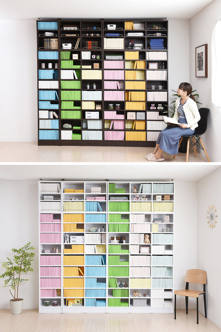 上置き棚本棚幅81cm全棚可動ブックガード付