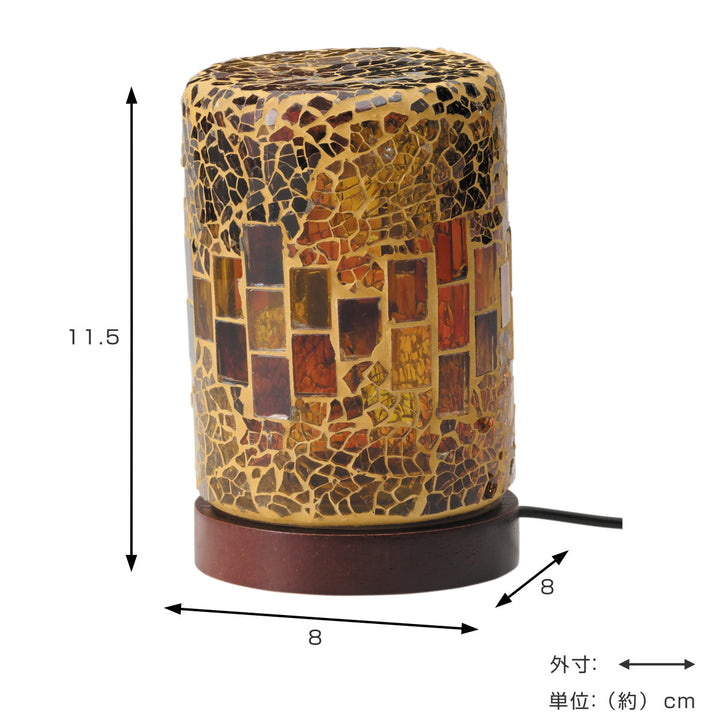 テーブルランプミニモザイクLEDランプUSB電源ACアダプター付き無段階調光