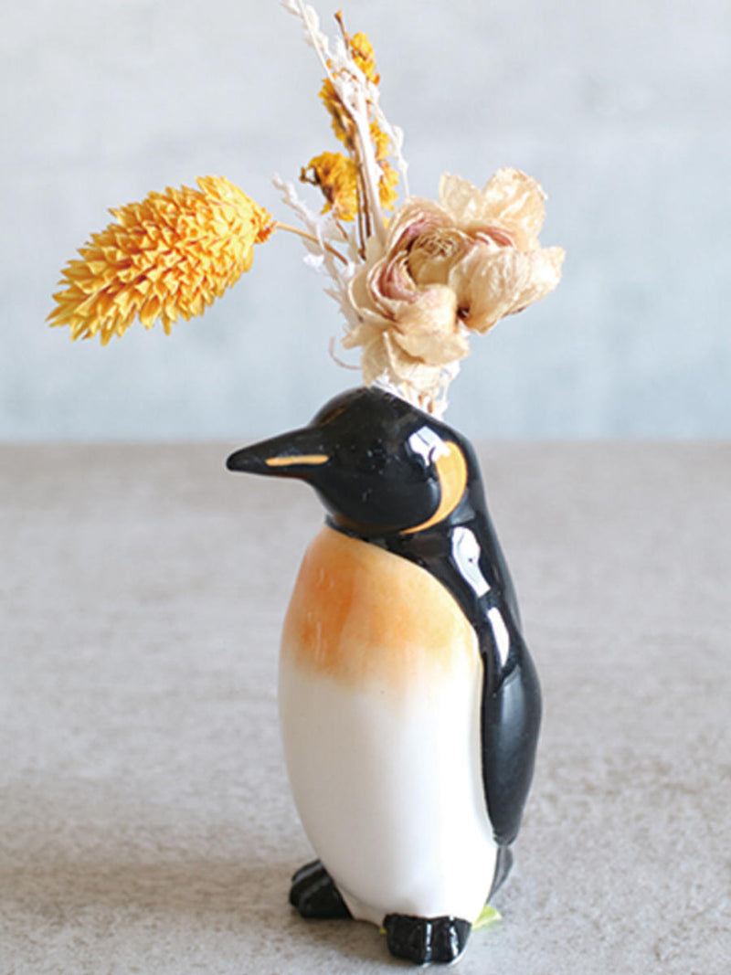 花瓶 一輪挿し フラワーベース 動物 ペンギン