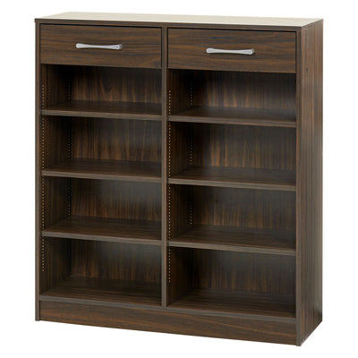 1cmピッチ可動 本棚 幅90cm 可動棚6枚 引出し付