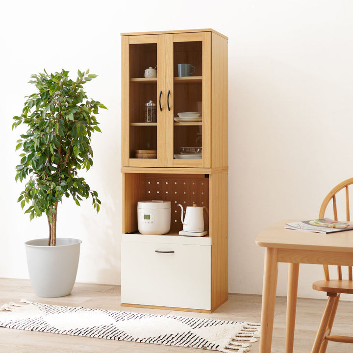 並べて使える食器棚幅60cm2口コンセントスライド棚Aタイプ