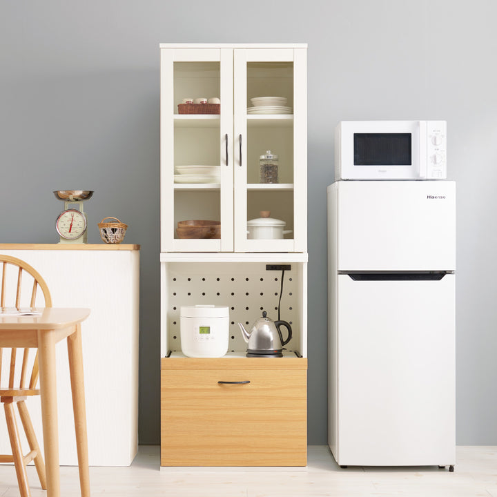 並べて使える食器棚幅60cm2口コンセントスライド棚Aタイプ