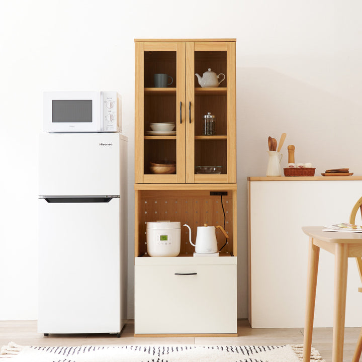 並べて使える食器棚幅60cm2口コンセントスライド棚Aタイプ