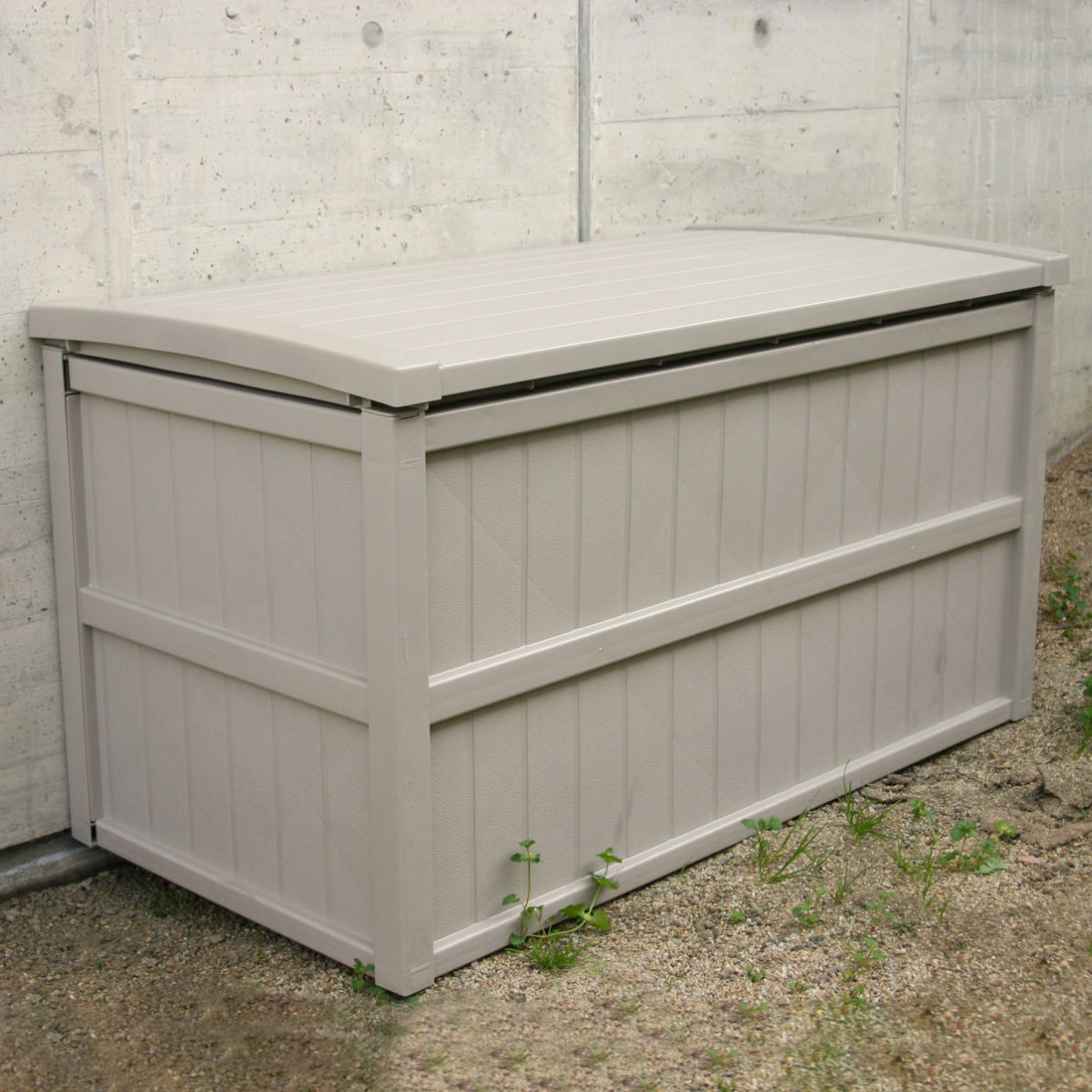 日本製 組立式収納庫（屋外収納ボックス） ベージュ　物置　幅１０３ｃｍ 物置 組立式収納庫 屋外 大容量 – ハウジー