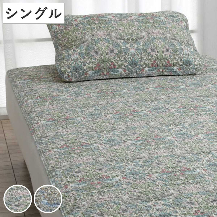 敷パッドシングル綿100％ウィリアムモリスいちご泥棒