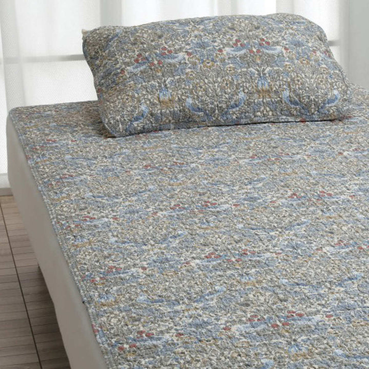 敷パッドシングル綿100％ウィリアムモリスいちご泥棒