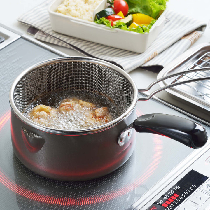 天ぷら鍋16cmIH対応ストレーナー付きお弁当フライヤー日本製