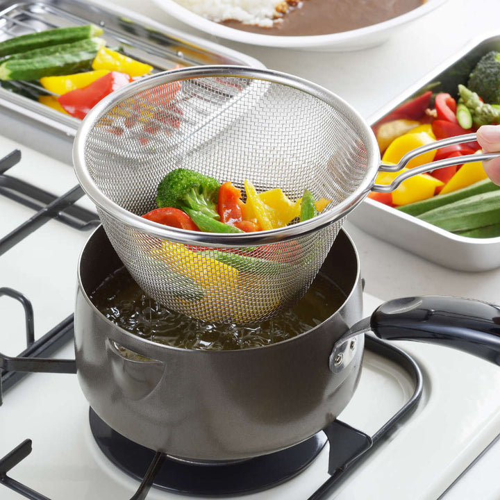 天ぷら鍋16cmIH対応ストレーナー付きお弁当フライヤー日本製