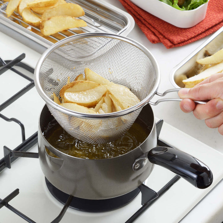天ぷら鍋16cmIH対応ストレーナー付きお弁当フライヤー日本製