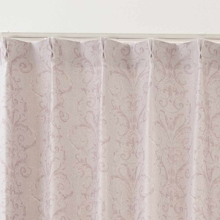 カーテン3級遮光シャロン100×135～200cm2枚形状記憶洗えるローズ