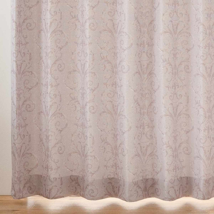 カーテン3級遮光シャロン100×135～200cm2枚形状記憶洗えるローズ