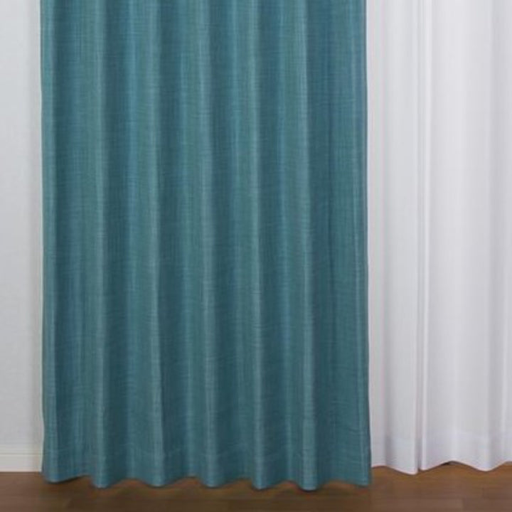 カーテン2級遮光ジェード100×135～200cm2枚形状記憶洗えるターコイズ