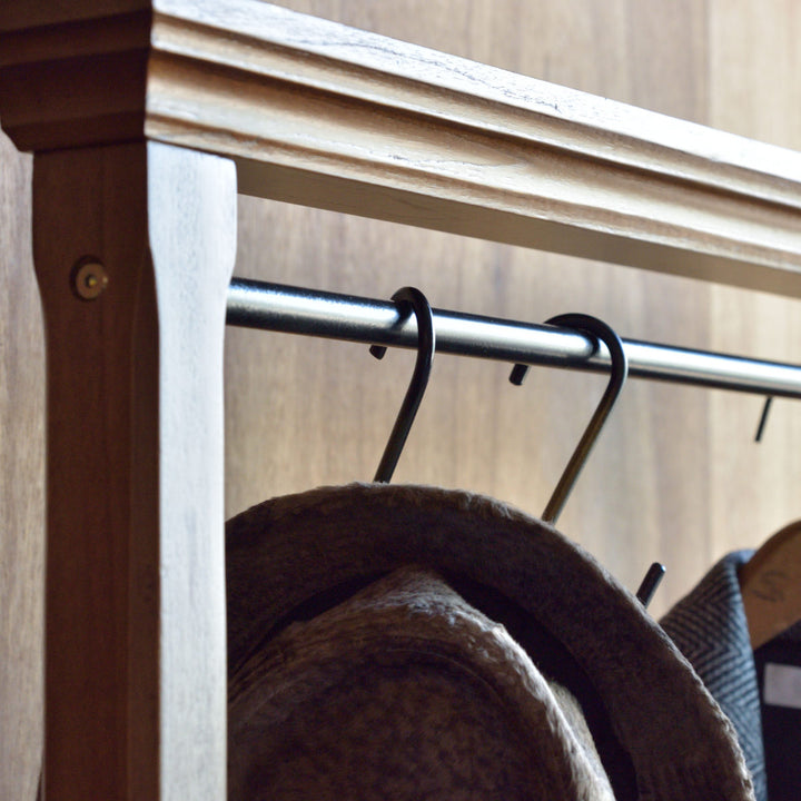 ハンガーラック幅91cmS字フック2個付き天然木