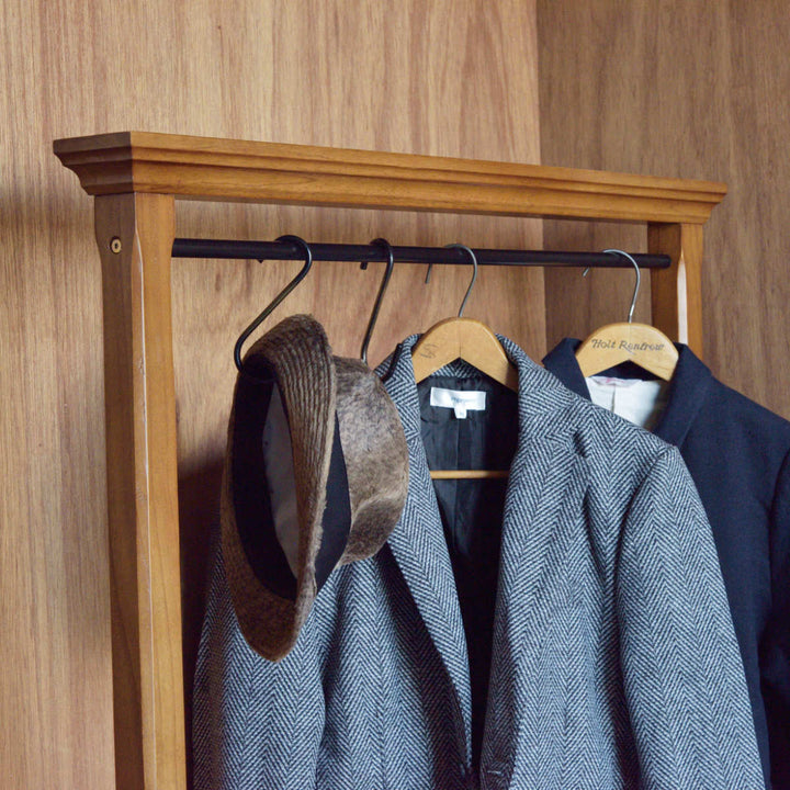 ハンガーラック幅91cmS字フック2個付き天然木