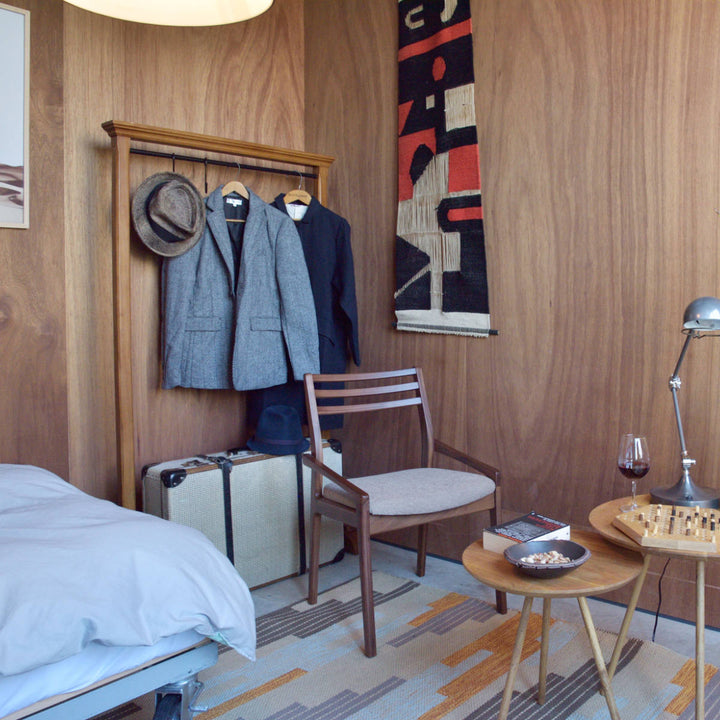 ハンガーラック幅91cmS字フック2個付き天然木