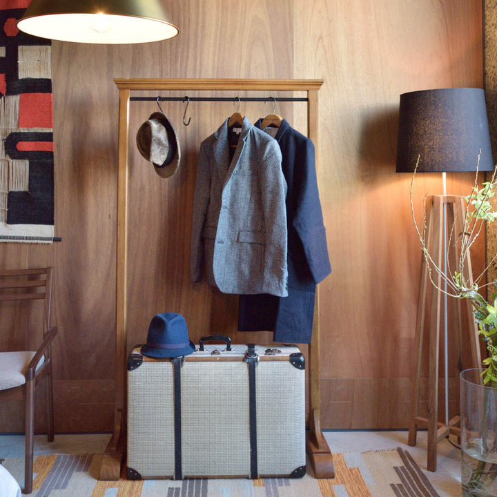 ハンガーラック幅91cmS字フック2個付き天然木