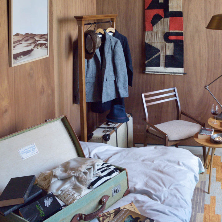 ハンガーラック幅91cmS字フック2個付き天然木