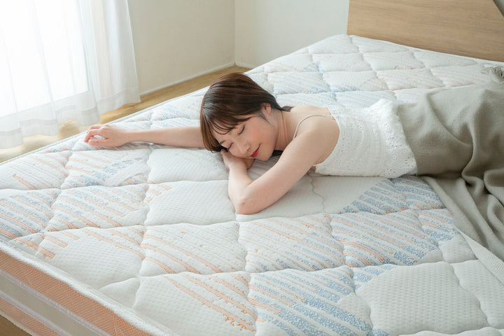 硬さの選べるマットレスワイドダブル咲夜レアルサンセットオレンジポケットコイル