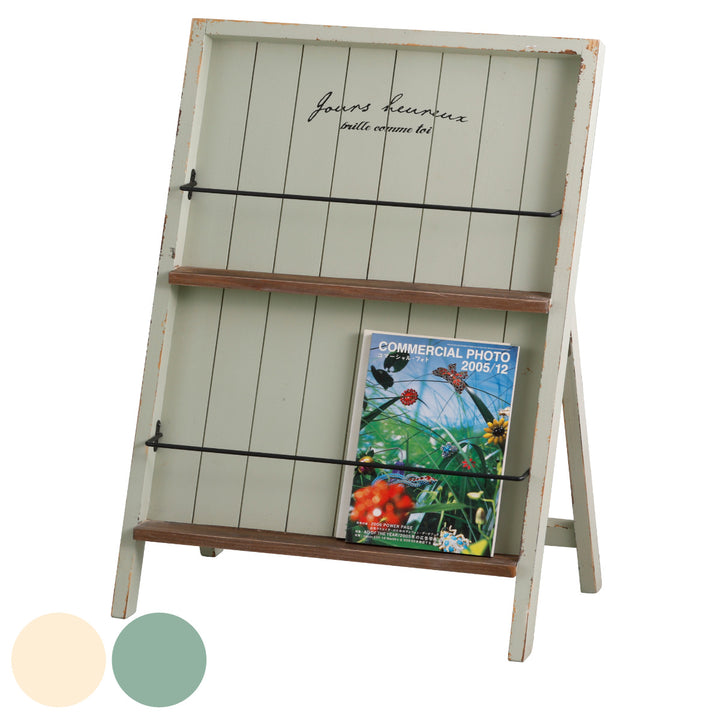 ディスプレイラックラルモニマガジンスタンド木製