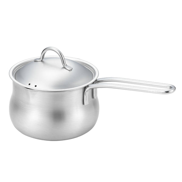 ミルクパン12cm蓋付き両口ステンレス製日本製