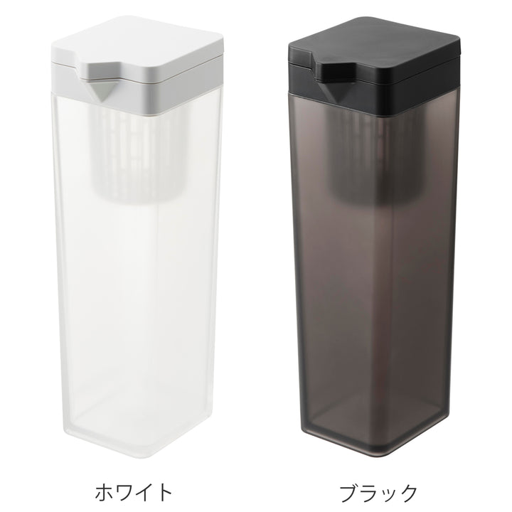 山崎実業tower倒して置ける冷水筒タワーティーバッグ入れ付き1.2L