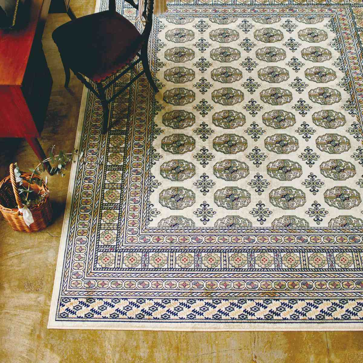 手織りカーペット 115x61cm インド綿を使ったエスニック調の手織り玄関マット 約 60×90 cm｜輸入