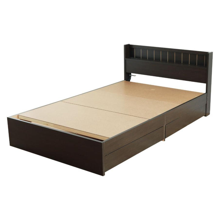 収納付きベッドセミシングル引出し2杯宮棚2口コンセント日本製