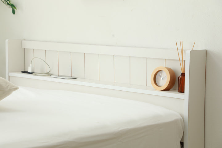 収納付きベッドセミシングル引出し2杯宮棚2口コンセント日本製