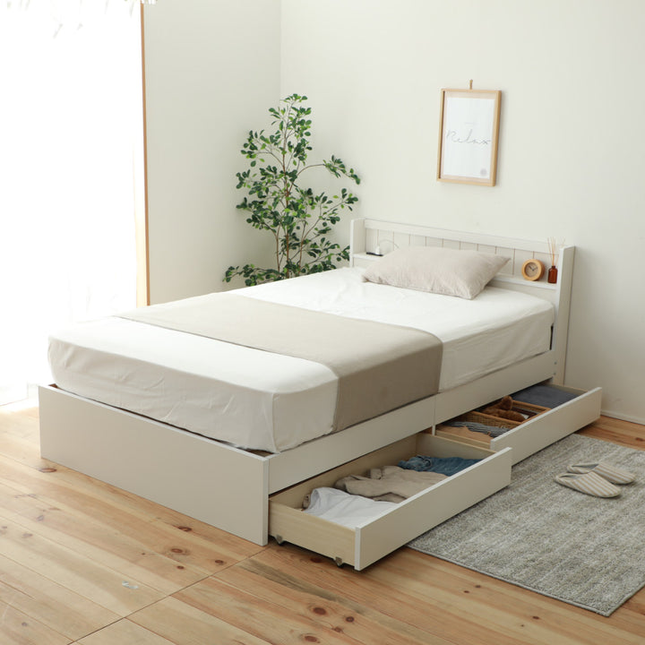 収納付きベッドショートセミシングルマットレス付夜香ハイグレード81×192cm日本製