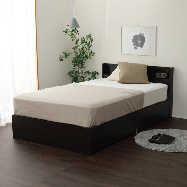 収納付きベッドショートシングルマットレス付夜香ハイグレード101×192cm日本製