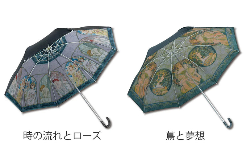 折りたたみ傘晴雨兼用名画折りたたみ傘アールヌーボー